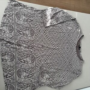 Lucky Brand Womens 2XL Paisley Print Long Sleeve Knit Tunic Top